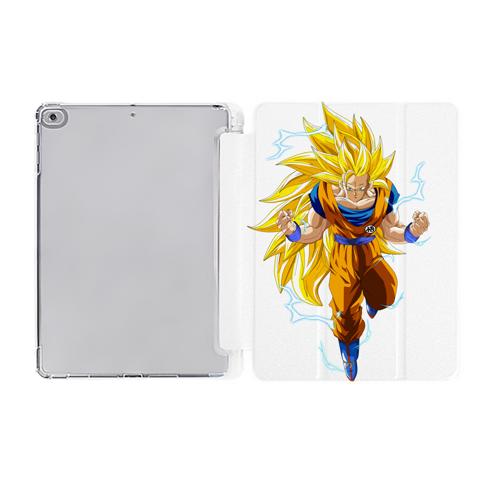（画像用） ドラゴンボール 孫悟空（そん ごくう）Son Goku カカロット DRAGON BALL Kakarotto IPad ケース ペン収納付き 三つ折りスタンド PUレザー×シリコン 対応機種9.5/10.5/10.9インチ